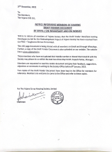 Notice Informing Members of Sharing Draft Tender Document