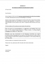 Letter to Members - Information and Request for Suggestions dt 26th April, 2022