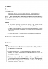Notice of SGM dated 21st May, 2022