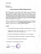 Notice of Meeting to Approve Tender Document